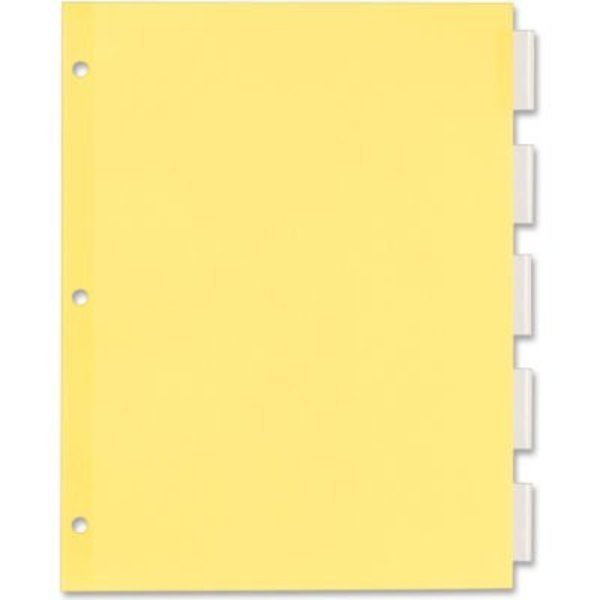 Avery Dennison Avery Office Essentials Economy Insertable Tab Divider, 8.5"x11", 5 Tabs, Buff/Clear 11466